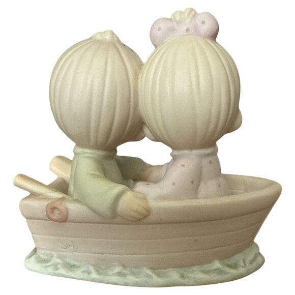 Precious Moments Friends Never Drift Apart 1990 Enesco Boat Figurine 522937 - Picture 3 of 6